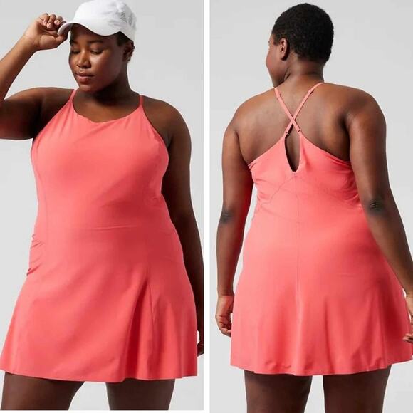 Athleta Infinity Dress with Built in Shorts Coral Petal Plus 3X NEW - Picture 1 of 11